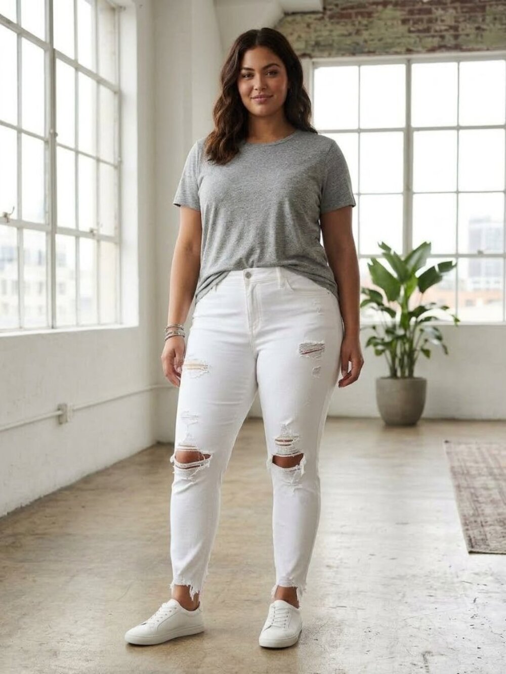 Express White Distressed Cropped Skinny Jeans Size 12R